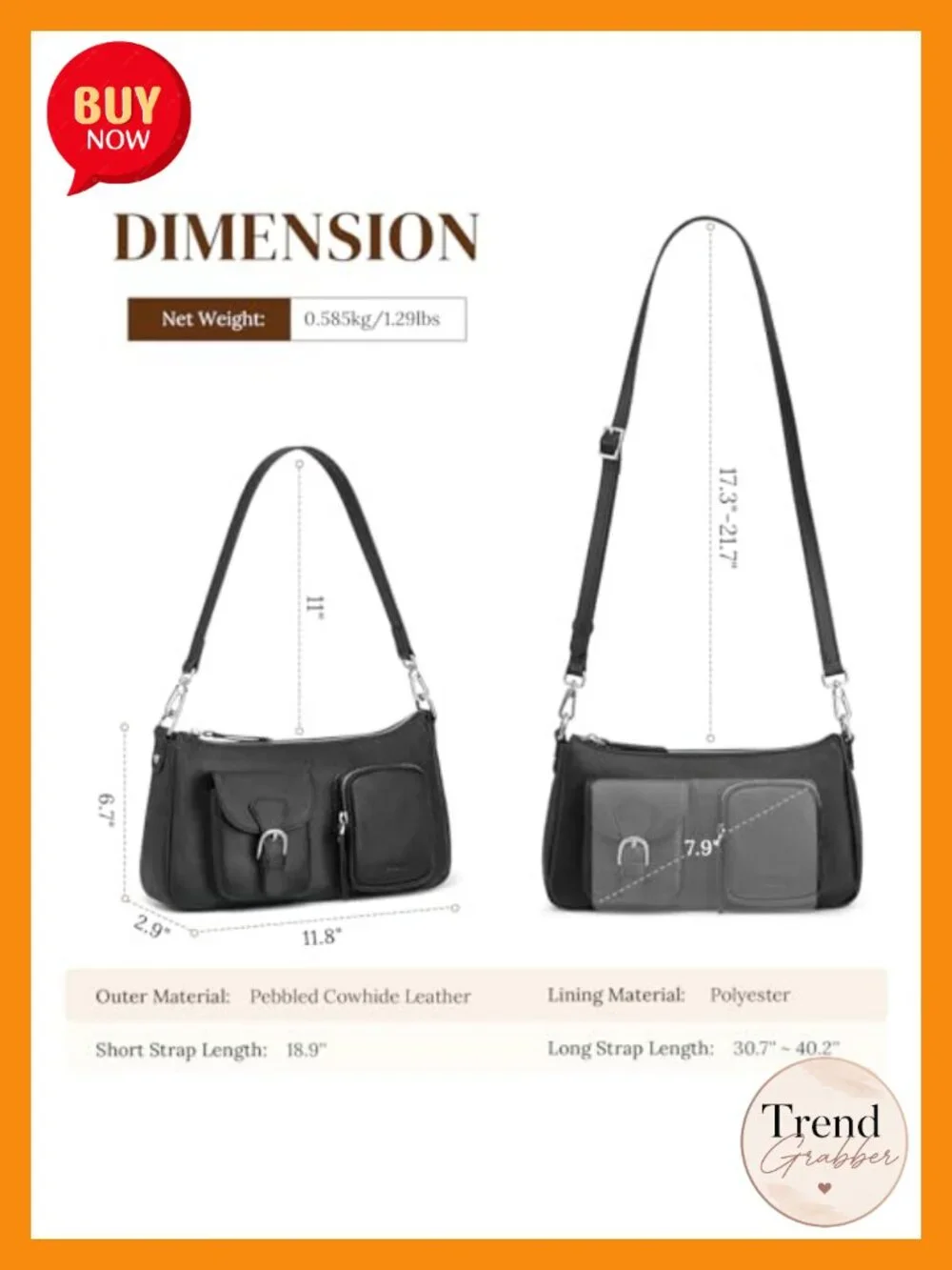 Leather Hobo Bag for Women Crossbody Shoulder Purse Handbag
